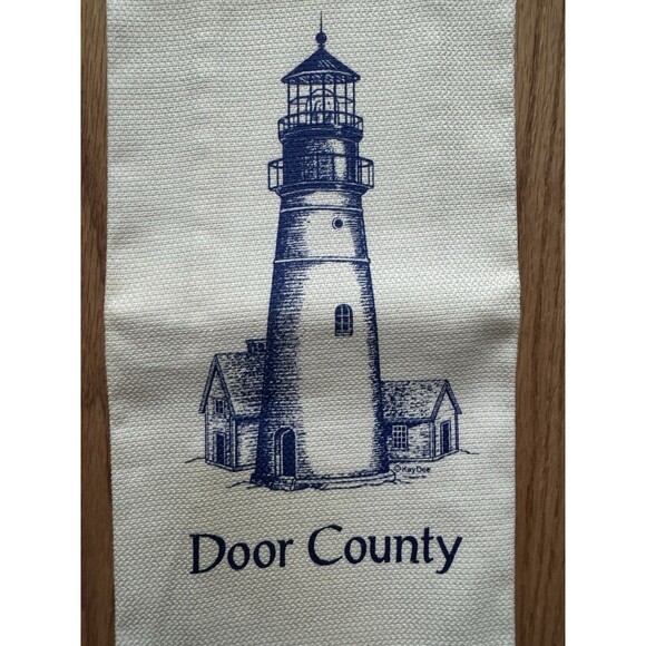 Kay Dee Designs Kitchen Towel Door County Wisconsin Lighthouse Image 100% Cotton - Picture 1 of 4